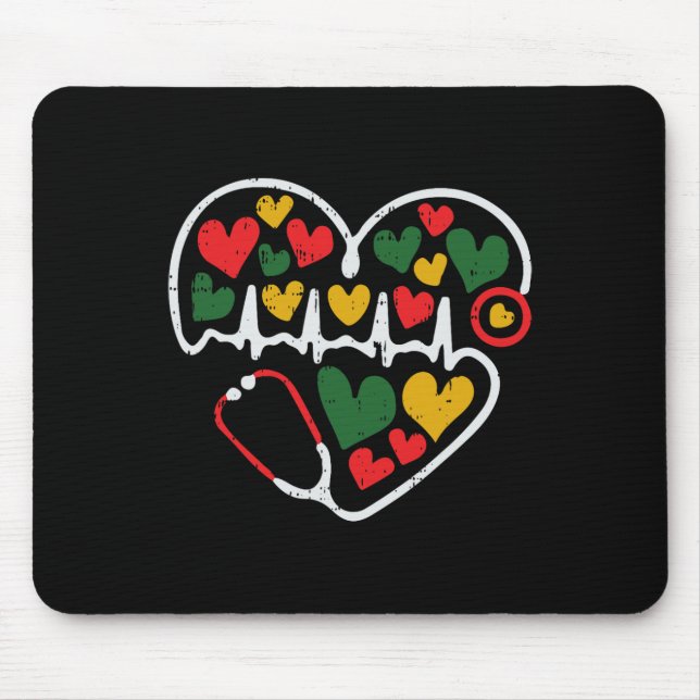 Stethoscope Heart Junetelfte Melanin Nurse African Musmatta (Framsidan)