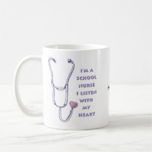 Stethoscope Heart School Nurse Kaffemugg