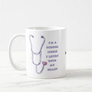 Stethoscope Heart School Nurse Kaffemugg