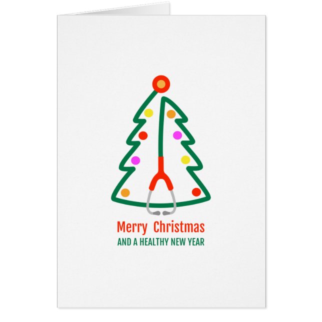 Stethoscope Julgran Hälsningskort (Framsidan)