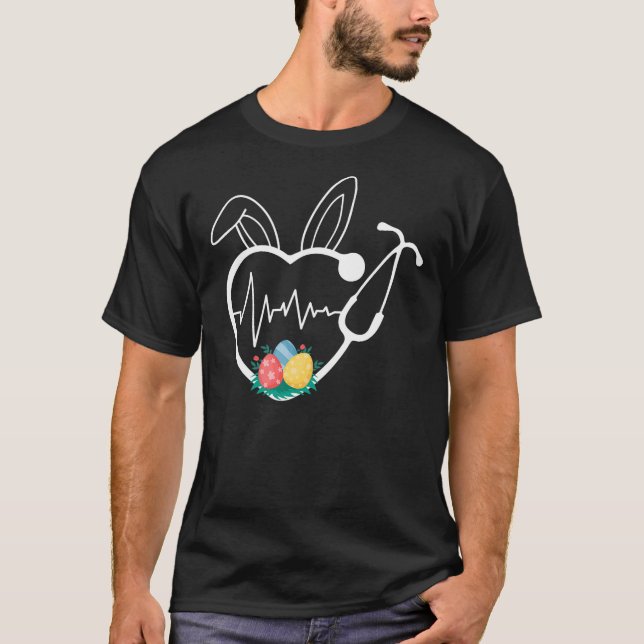 Stethoscope Kärlek Påsk Nurse Life Egg Nurse Easte T Shirt (Framsida)