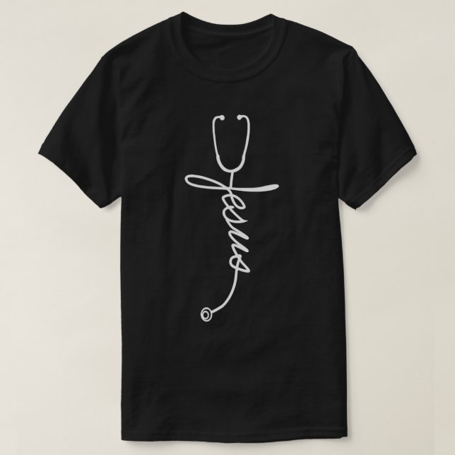 Stethoscope Kor Jesus Nurse Nursing T Shirt (Design framsida)