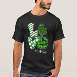 Stethoscope Love CMA Life Nurse Plaid St Patricks T Shirt