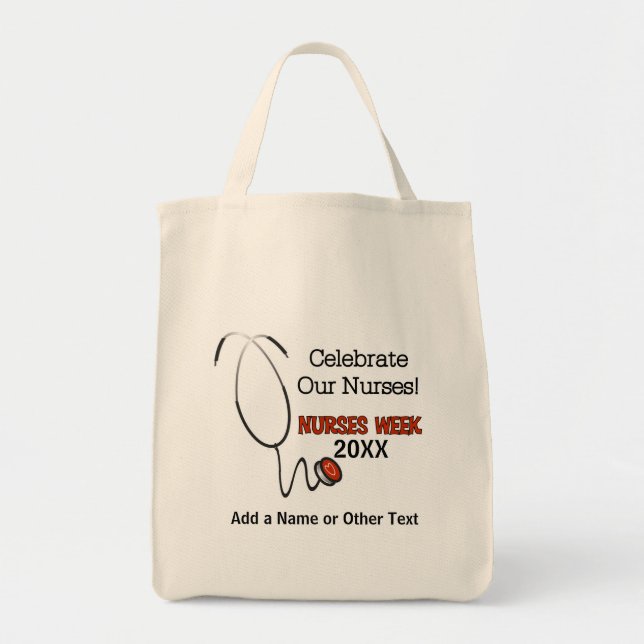 Stethoscope Nurses Week Tote bags Tygkasse (Framsidan)