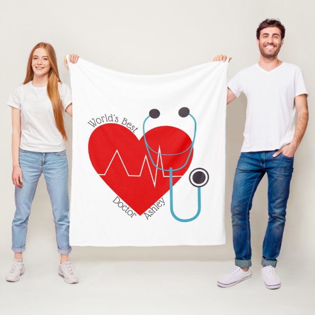 Stethoscope Personlig World's Best Doktor Nurse Fleecefilt (På plats)