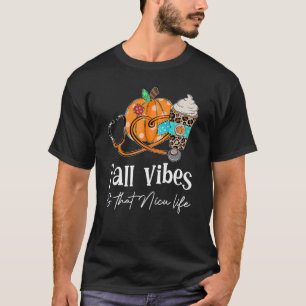Stethoscope Pumkin Call Vibes att NICU Life Roligt T Shirt