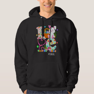 Stethoscope SCrub Cna Nurse Life Påsk Day Cute B Hoodie