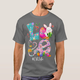 Stethoscope SCrub ER Nurse Life Bunny Påsk Day T Shirt