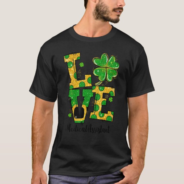 Stethoscope Shamrock Lucky Medical Assistant St Pa T Shirt (Framsida)