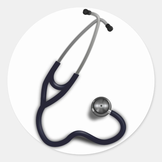 Stethoscope Stickers Runt Klistermärke (Framsida)