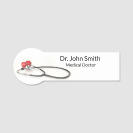 Stethoscope with Heart | Medical Care & Healthcare Namnbricka