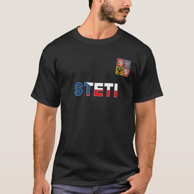 Steti Czech Republic Heart Flagga Lejon Jacka av A T Shirt (Framsida)