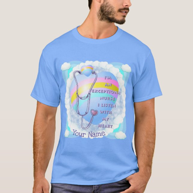 Stetoscope, exceptionell sjuksköterska t shirt (Framsida)