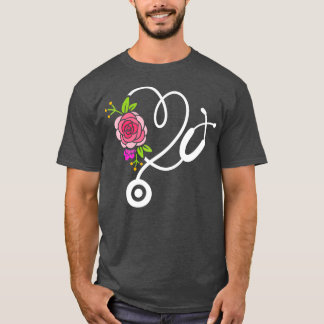 Stetoscope Flower Doktor Nurse Physical T Shirt