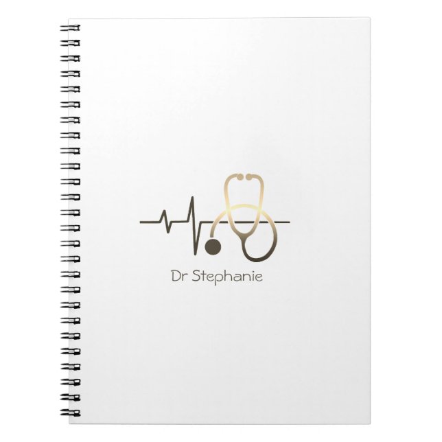 Stetoscope Heartslag Medical Anteckningsbok (Framsidan)