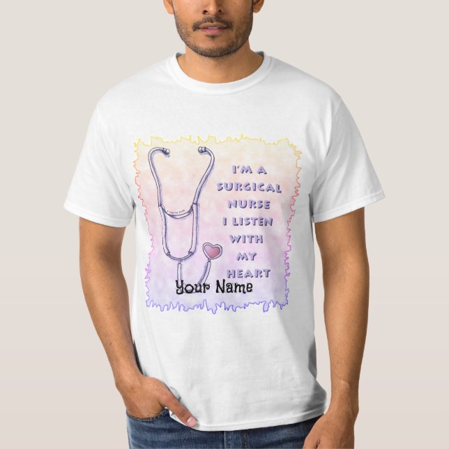 Stetoscope Hjärtkirurgisk sjuksköterska T Shirt (Framsida)