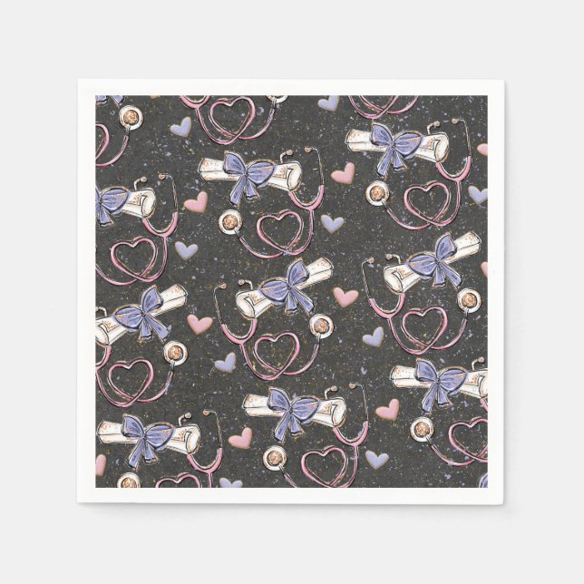 Stetoscope Medical Studenten Pappersservett (Framsidan)