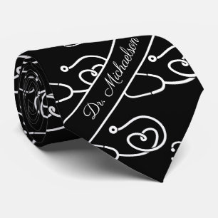 Stetoscope Mönster Läkare Namn Medical Doktor Slips