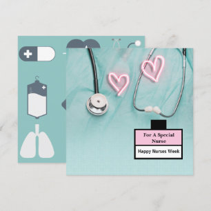 Stetoscope och Uniform Lycklig Nurses Week Julkort