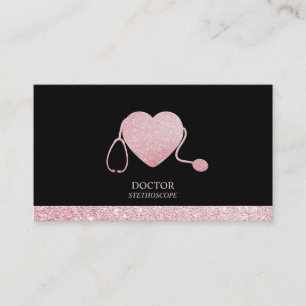 Stetoscope Sparkling Heart Visitkort