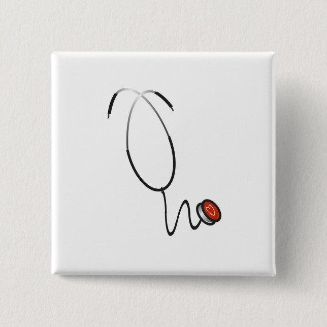 Stetoscope Tshirts och Gifts Knapp (Framsida)