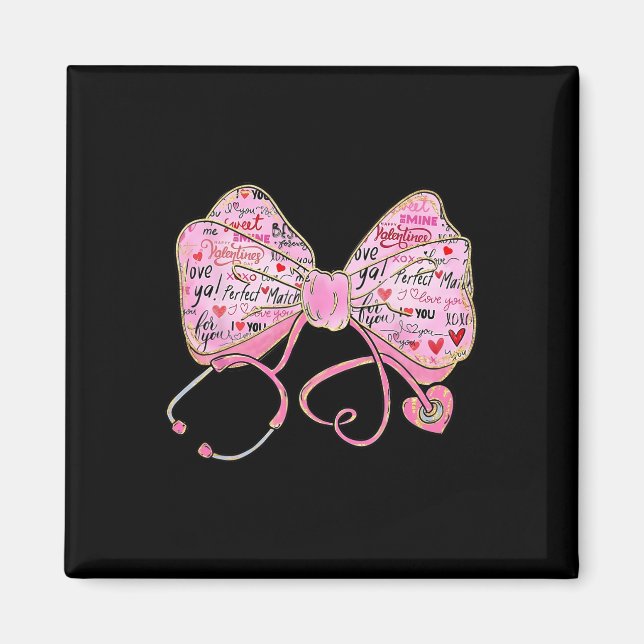 Stetoskop Coquette Bow Registrerad Sjuksköterska Ä Magnet (Framsidan)