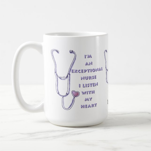 Stetoskop exceptionell sjuksköterska  kaffemugg (Vänster)