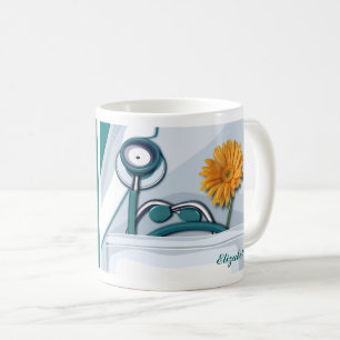 Stetoskop och Daisy Sjukdomsbedömning Gift Kaffemugg