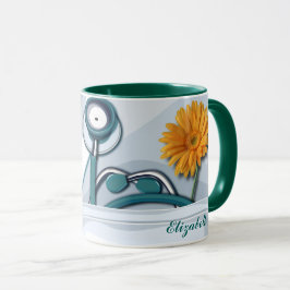 Stetoskop och Daisy Sjukdomsbedömning Gift Mugg