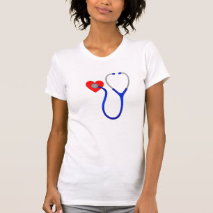 Stetoskop och skjorta för hjärta T Shirt