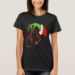 Stetoskop Tomte Roligt Jul Jultomte Sjuksköterska T Shirt