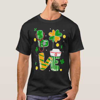 Stetoskopläkare St Patrick's Day Lucky Sjuksköters T Shirt