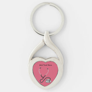 Stetoskopsilver värmer Keychian Twisted Heart Silverfärgad Nyckelring