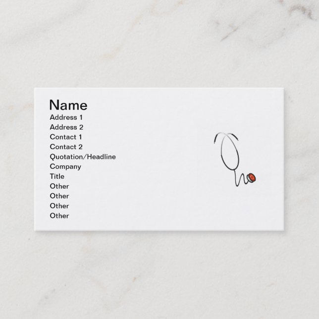 StetoskopTshirts och gåvor Visitkort (Framsida)