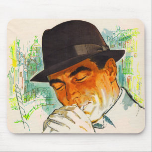 Stetson hatman tänder cigarett musmatta