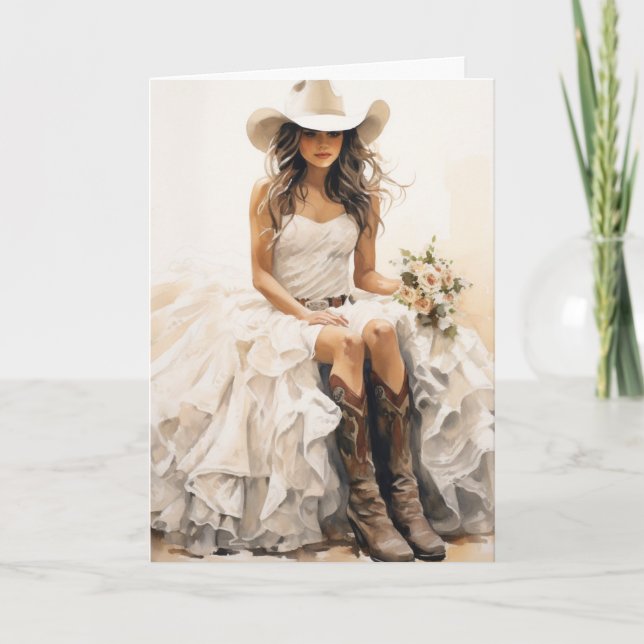 Stetson & Snöre Bröllop: Sunset Bloom Bride Kort (Framsida)
