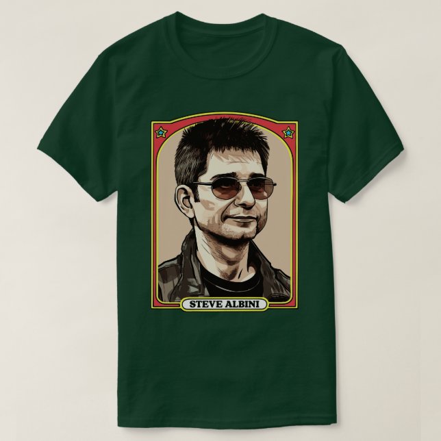 Steve Albini Retro Illustration T Shirt (Design framsida)