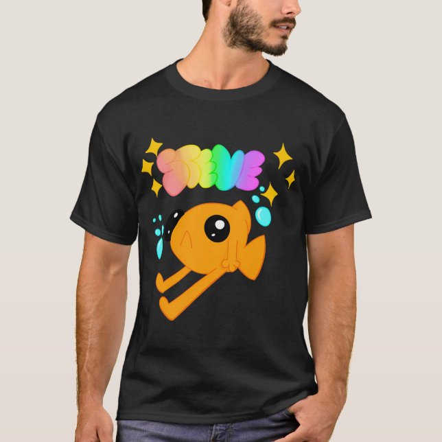 Steve gul bakgrund t shirt (Framsida)