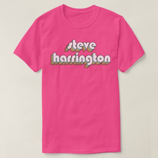 Steve Harrington Retro Regbow Typography Faded St T Shirt (Design framsida)