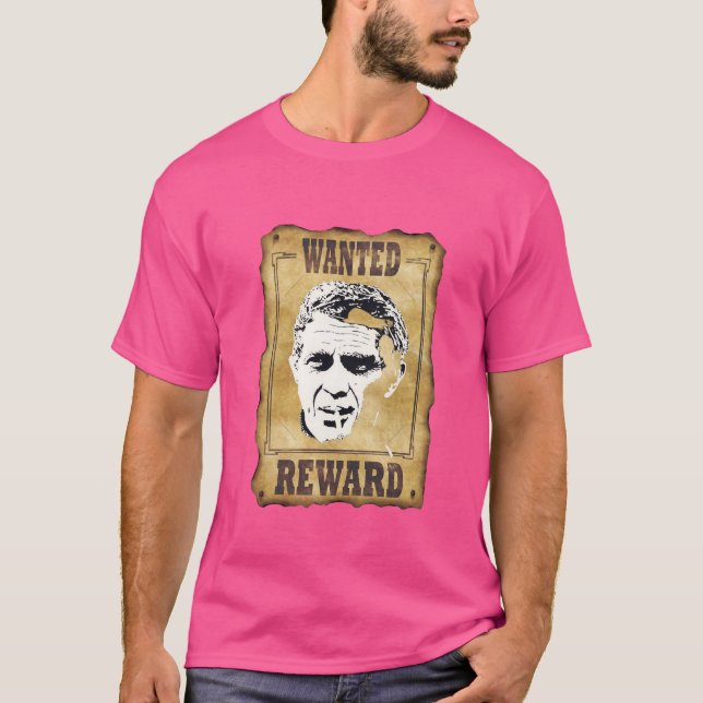 steve mac queen wanted t shirt (Framsida)