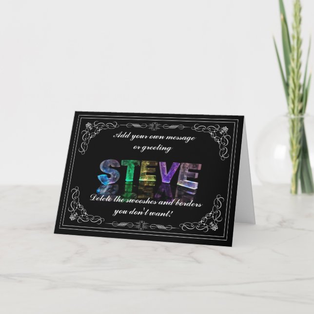 Steve - Namn i Ljus hälsningskort (foto) Kort (Framsida)