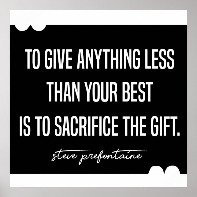 Steve Prefontaine kör citattecken Poster (Framsidan)