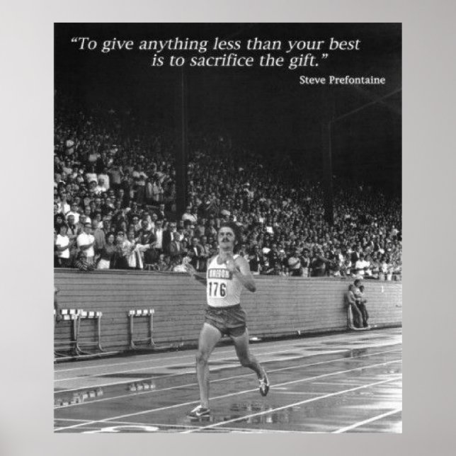Steve Prefontaine kör citattecken Poster (Framsidan)