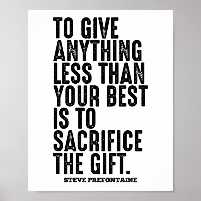 Steve Prefontaine Quote Poster (Framsidan)
