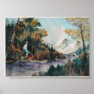 Steve rider i Colorado-bergen. Poster