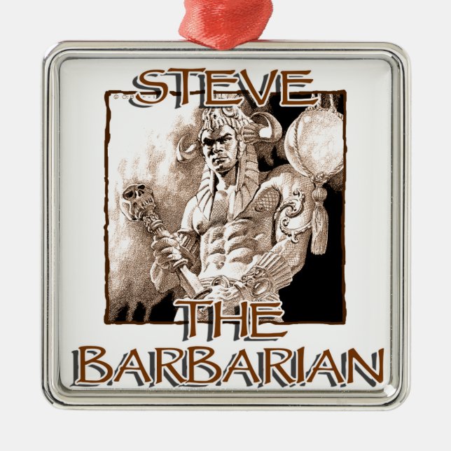 Steve The Barbarian Julgransprydnad Metall (Framsidan)