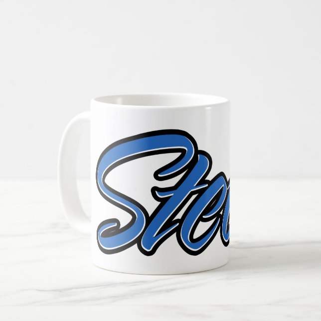 Steve Vorname Name blue Tasse Kaffeetasse Kaffemugg (Framsida vänster)