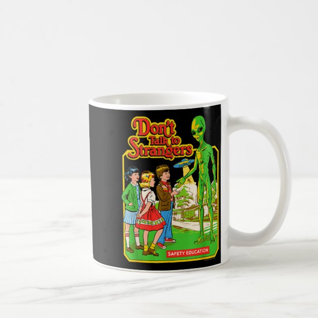 Steven Rhodes Don't Talk To Strangers Alien Retro  Kaffemugg (Höger)