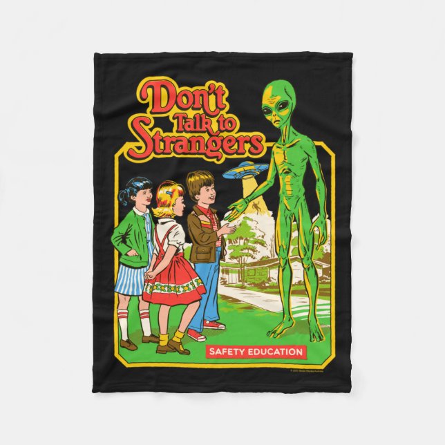 Steven Rhodes Prata Inte Med Främlingar Alien Retr Fleecefilt (Framsidan)