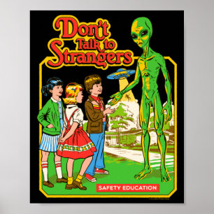 Steven Rhodes Prata Inte Med Främlingar Alien Retr Poster